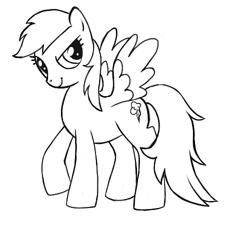 Kolorowanka duża Rainbow Dash